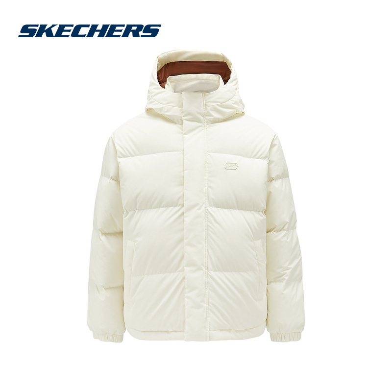 Skechers斯凯奇秋冬男女同款羽绒服保暖连帽外套 L424U044/00NA