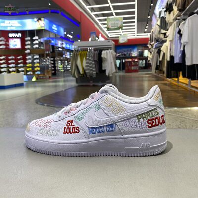 正品Nike耐克低帮舒适透气轻便男女童运动休闲童鞋板鞋IO9739-100