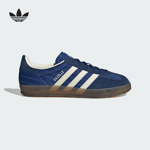 adidas阿迪达斯三叶草T头鞋2025秋女GAZELLE条纹板鞋德训鞋JS1410