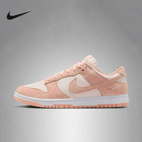 Nike耐克女鞋DUNK白橘橙小金钩低帮休闲复古翻毛皮板鞋IO4244-800