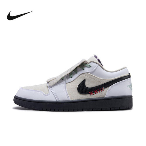 Nike耐克男鞋AJ1流苏可拆卸鞋盖拼接帆布复古休闲板鞋IW2020-110