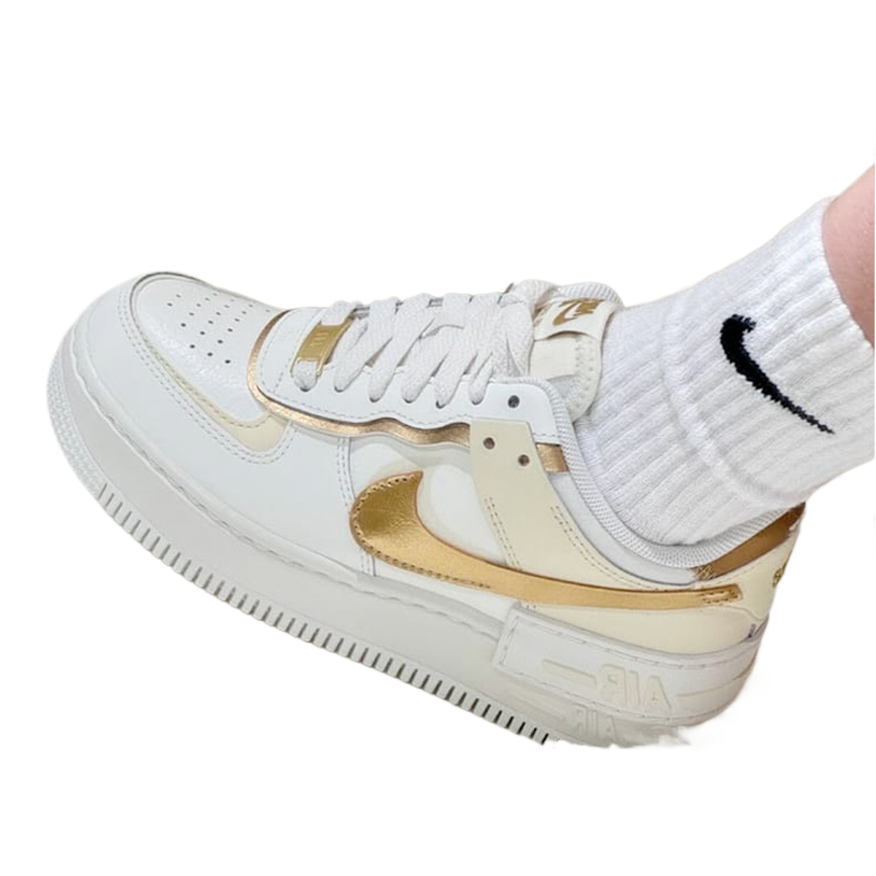 Nike AF1 Shadow白金色空军一号厚底运动板鞋 DZ1847-108