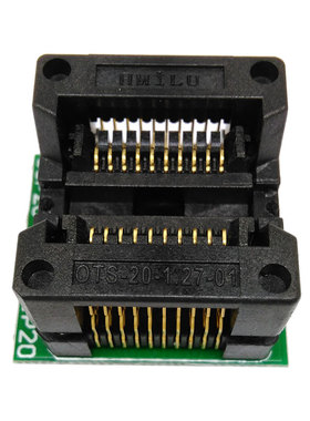 SOP20转DIP20 烧录座 测试座 OTS20-1.27-01编程座 带PCB板烧写座