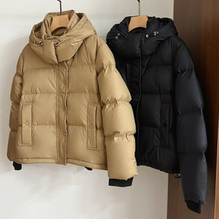 超厚白鹅绒羽绒服女短款加厚小个子白色2025冬季新款90鹅绒服女