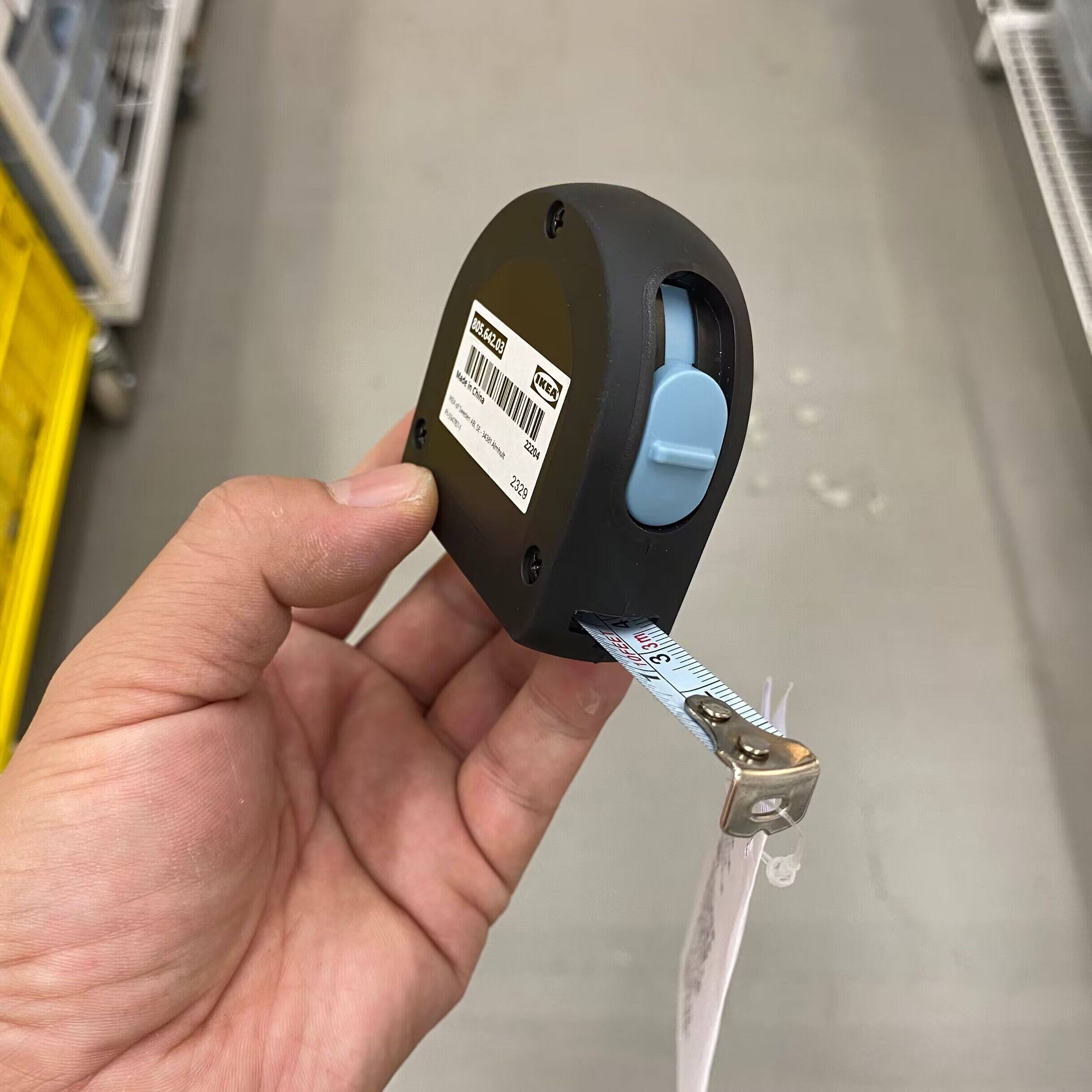 IKEA宜家缇克西 卷尺3米家用尺子米尺小钢卷尺正品带锁直尺测量尺