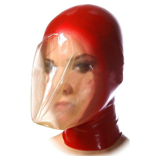 2026新款手工定制乳胶吹气头套 乳胶衣面具 拼色开呼吸孔头套