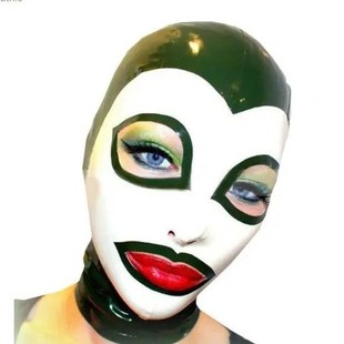 包邮手工定制乳胶面具 乳胶衣头套 弹力拼色开眼嘴鼻弹力服帖