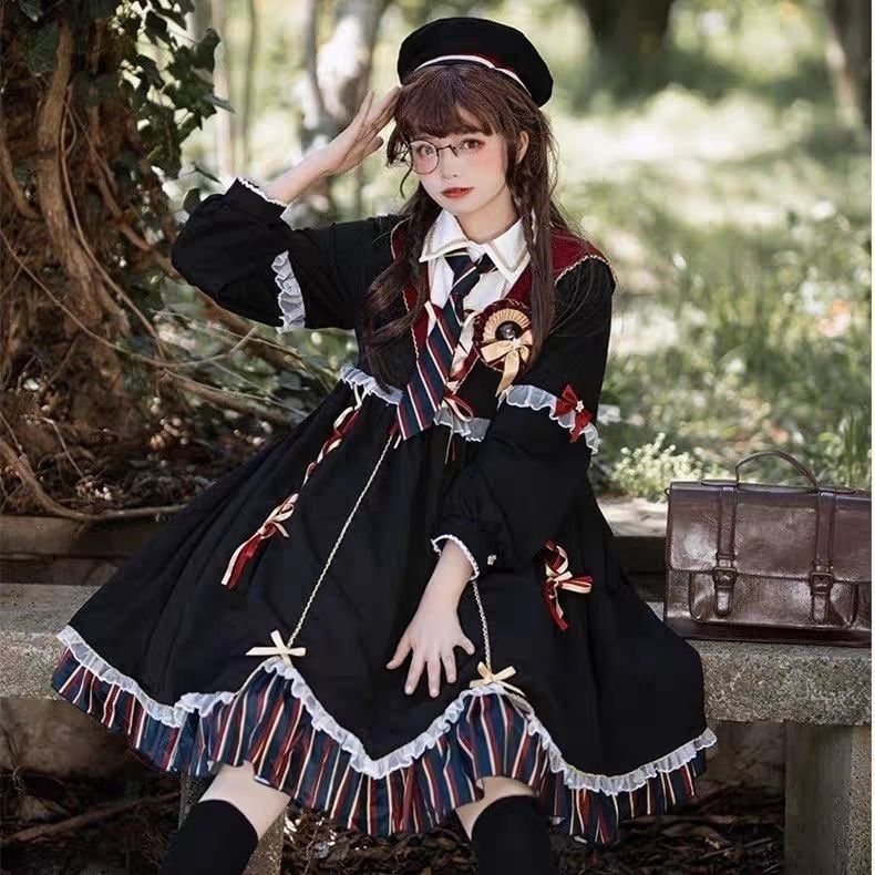24正版魔法少女lolita小女巫炼金黑暗系洛丽塔连衣裙op洋装万圣节