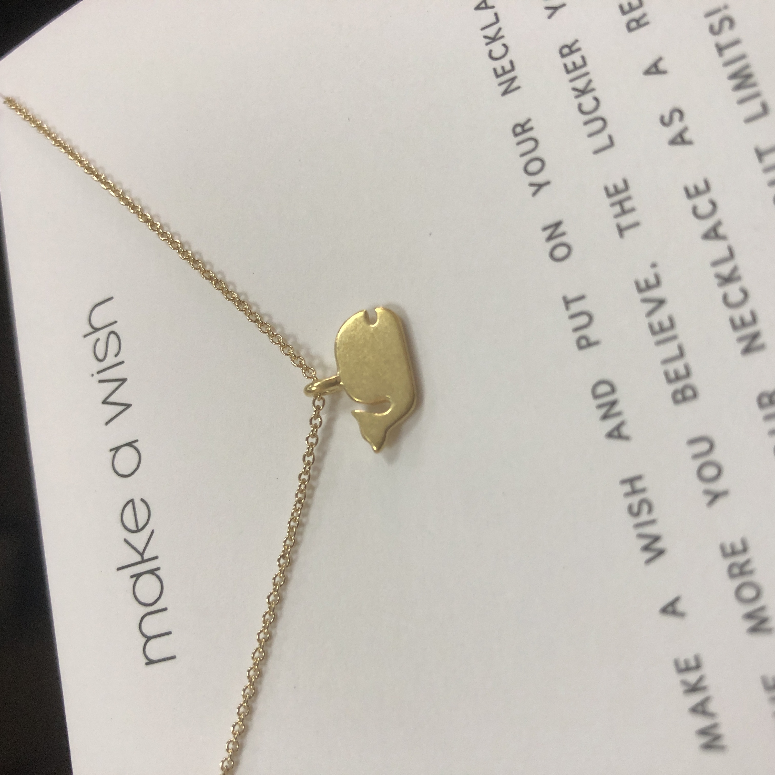 鲸鱼 守护 许愿项链 银镀金 金色 项链 美国 Dogeared 正品