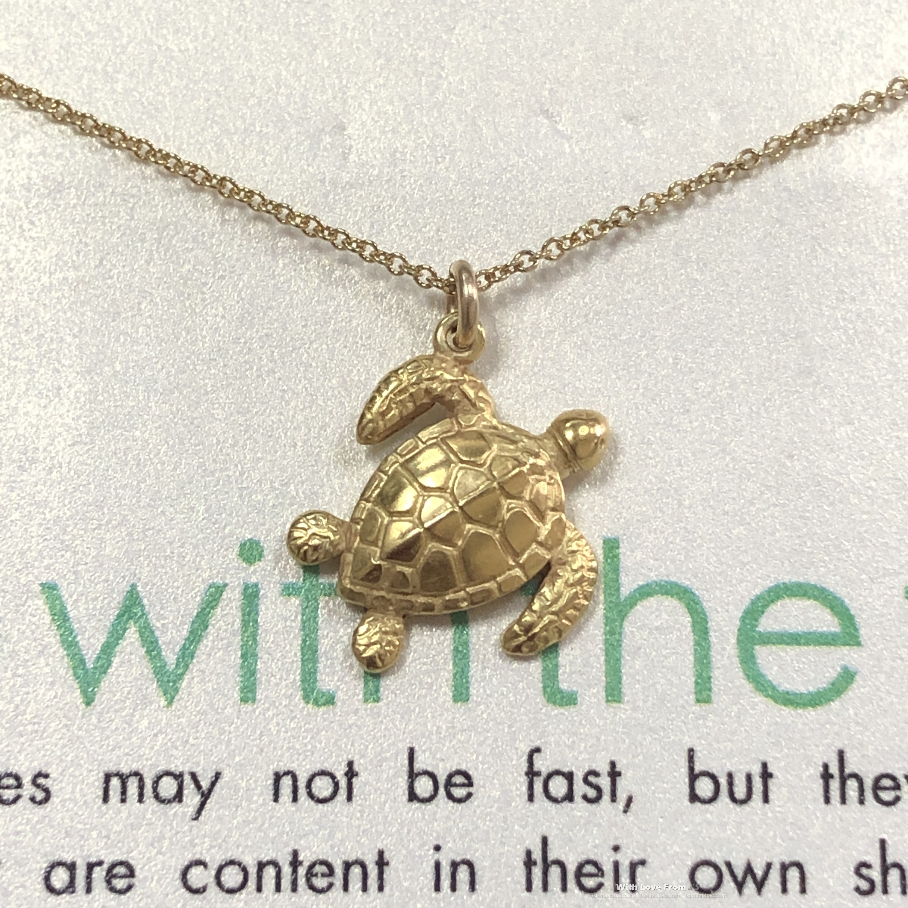 银镀金海龟项链 随波逐流 永不放弃 许愿项链 美国 Dogeared正品
