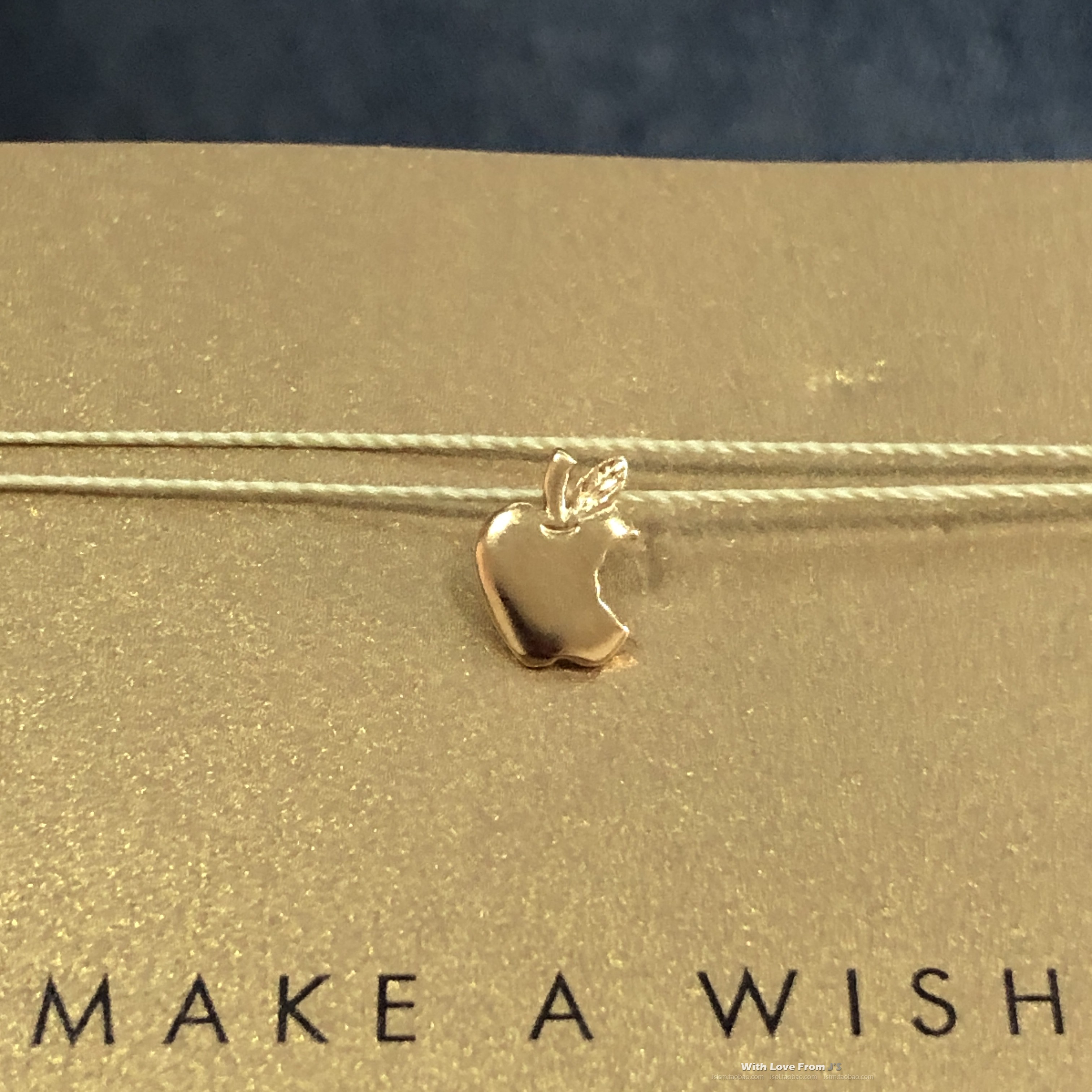 丝线款 银镀金 咬了一口的苹果 吊坠 许愿项链 美国Dogeared正品