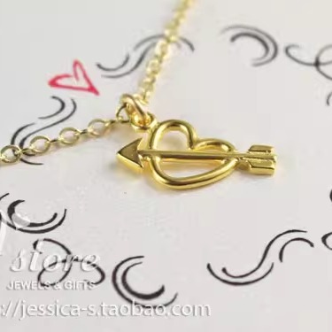 jet'aime 我爱你 一见钟情锁骨项链 美国 Dogeared 正品 许愿项链