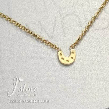 whispers 银镀金链迷你【横可爱小马蹄】项链 美国 Dogeared 正品