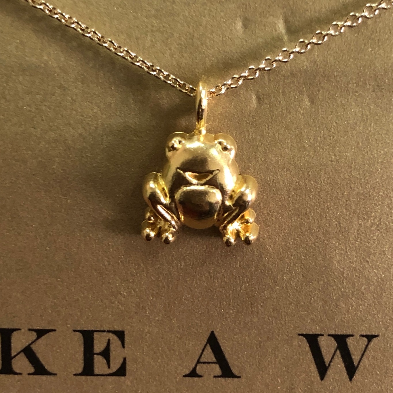 青蛙 许愿项链 925银镀金 金色锁骨链 美国Dogeared正品