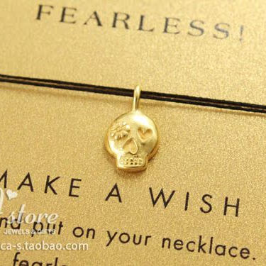 丝线款 银镀金【可爱花骷髅】吊坠 许愿项链 美国Dogeared正品