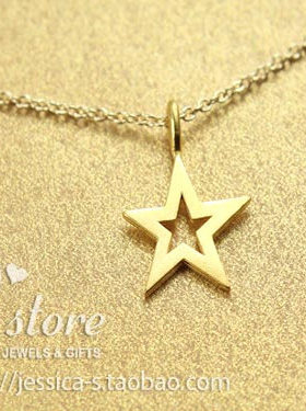 美国 闪耀的星星锁骨链 许愿项链 金色 银镀金饰品Dogeared正品