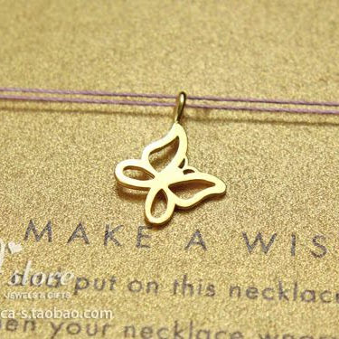 丝线款 银镀金【甜蜜的蝴蝶】吊坠 许愿项链 美国Dogeared正品