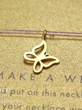 丝线款 银镀金【甜蜜的蝴蝶】吊坠 许愿项链 美国Dogeared正品