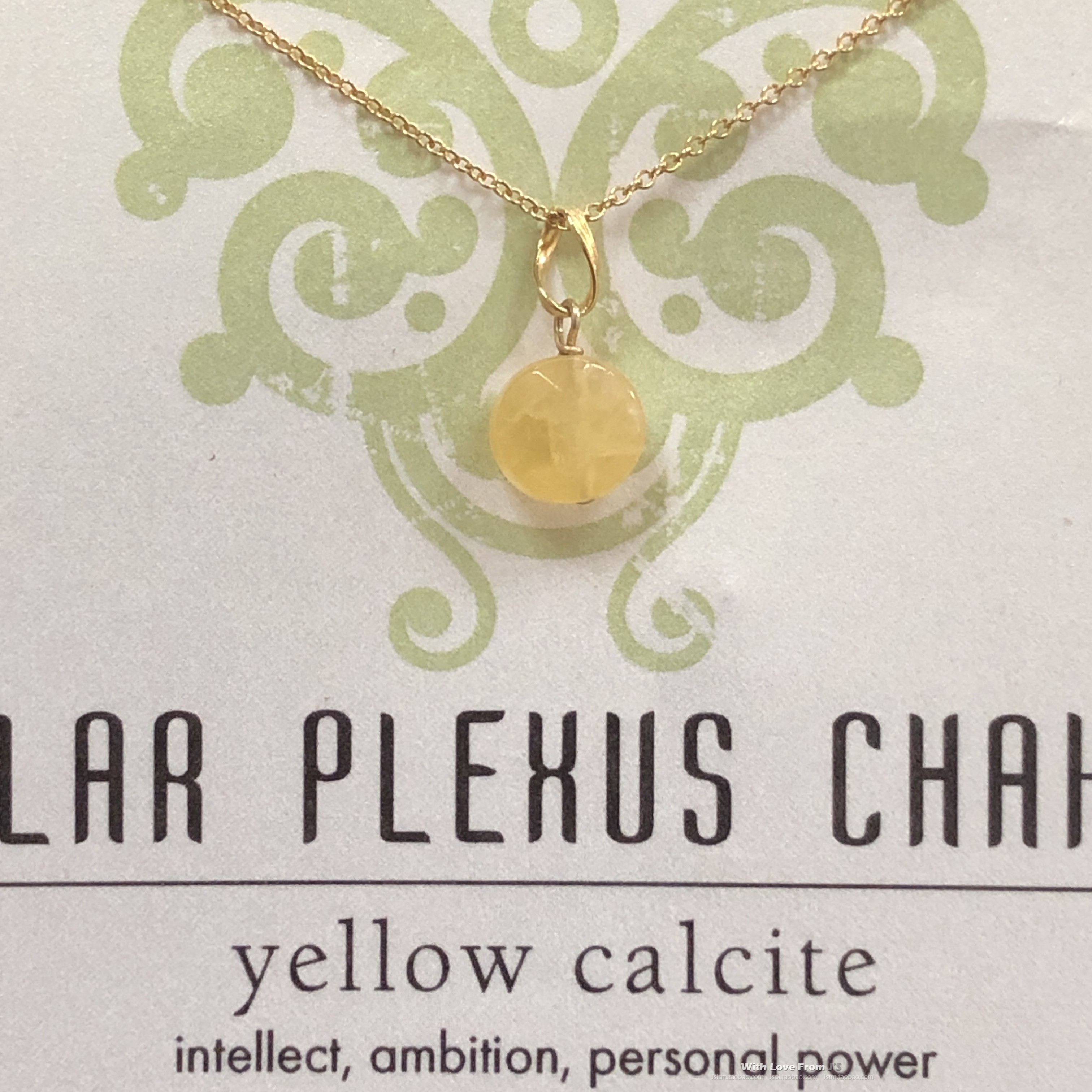 CHAKRA系列 切割面天然黄色方解石吊坠 项链 美国 Dogeared 正品