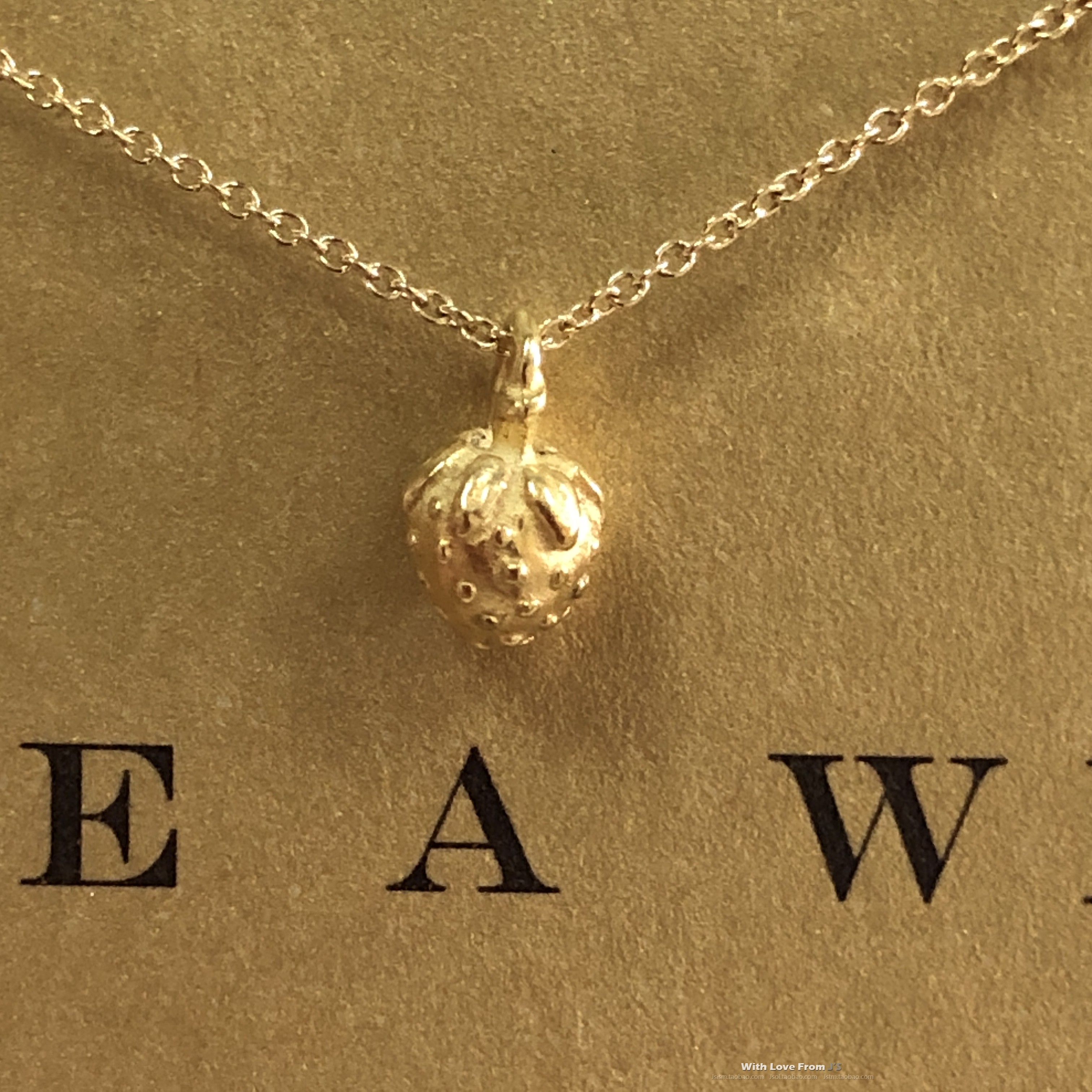 迷你小草莓锁骨链 银镀金许愿项链 莓果吊坠 美国 Dogeared正品