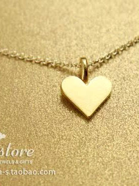 美丽的心银镀金锁骨链许愿项链