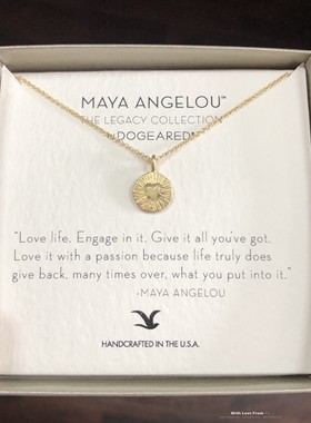 maya angelou诗歌限量版※热爱生活 锁骨项链 美国Dogeared正品