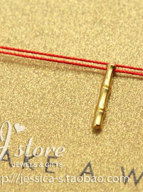 dogeared美国丝线银镀金竹子项链