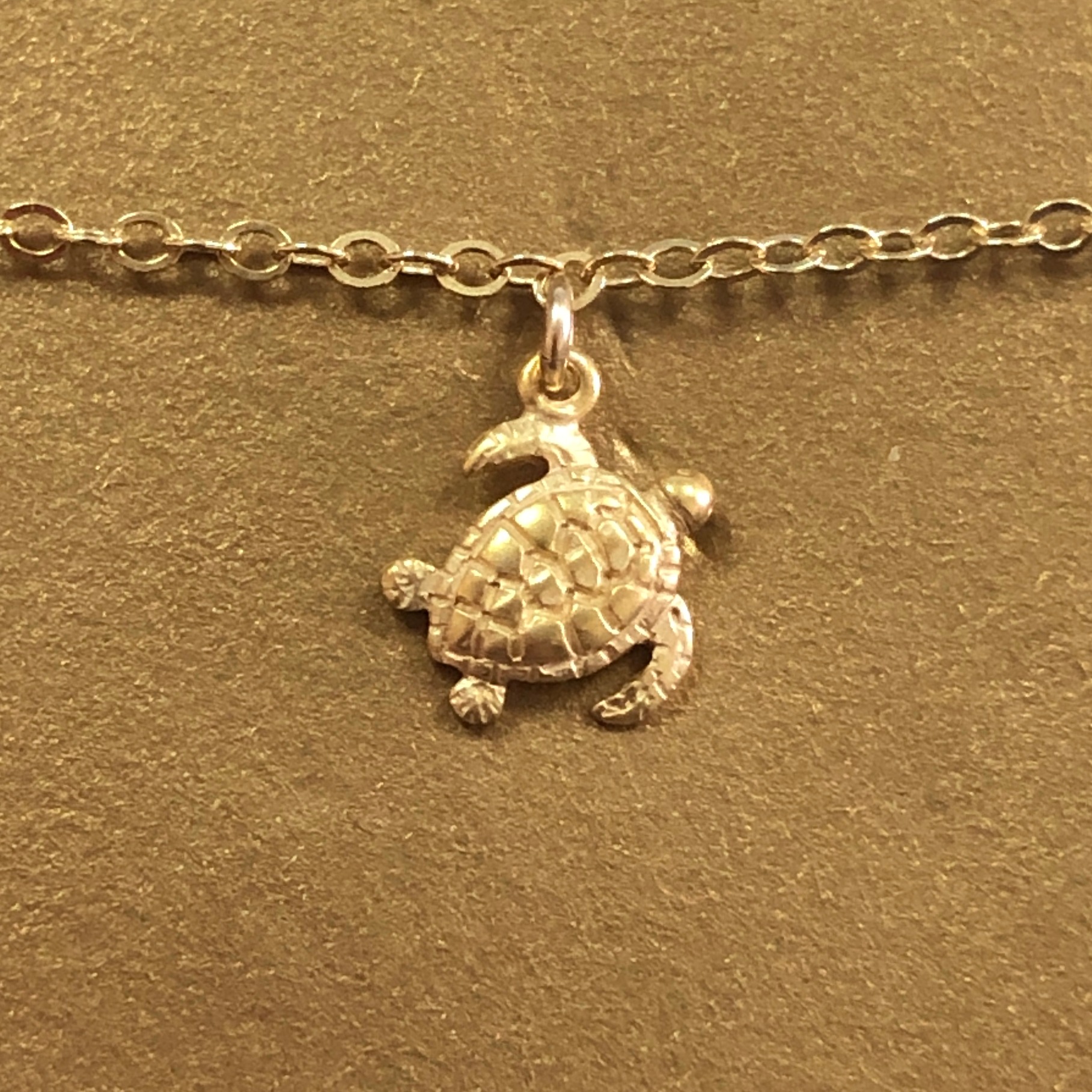 925银镀金链【海龟】吊坠 许愿手链 美国 Dogeared 正品