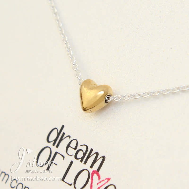 dream of love 金银双色混搭 爱心桃心项链 Dogeared 许愿项链