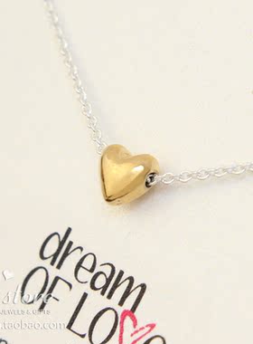 dream of love 金银双色混搭 爱心桃心项链 Dogeared 许愿项链