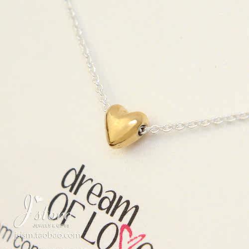dream of love 金银双色混搭 爱心桃心项链 Dogeared 许愿项链