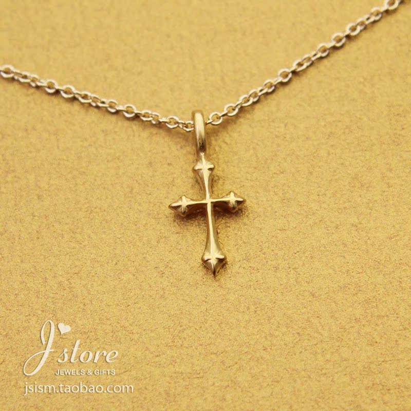 信仰十字架 许愿项链 925银 银镀金链锁骨链 美国Dogeared正品