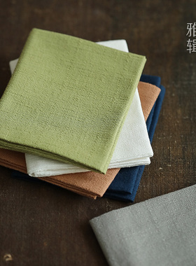 雅辑 日常小物 棉麻茶巾洁方 吸水柔软 茶事配件 五色入z