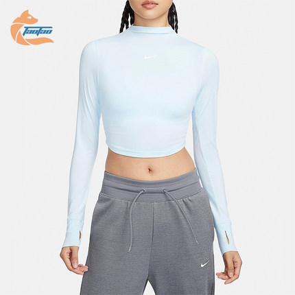 Nike/耐克正品春季新款女士短款休闲运动长袖T恤FB5277-423