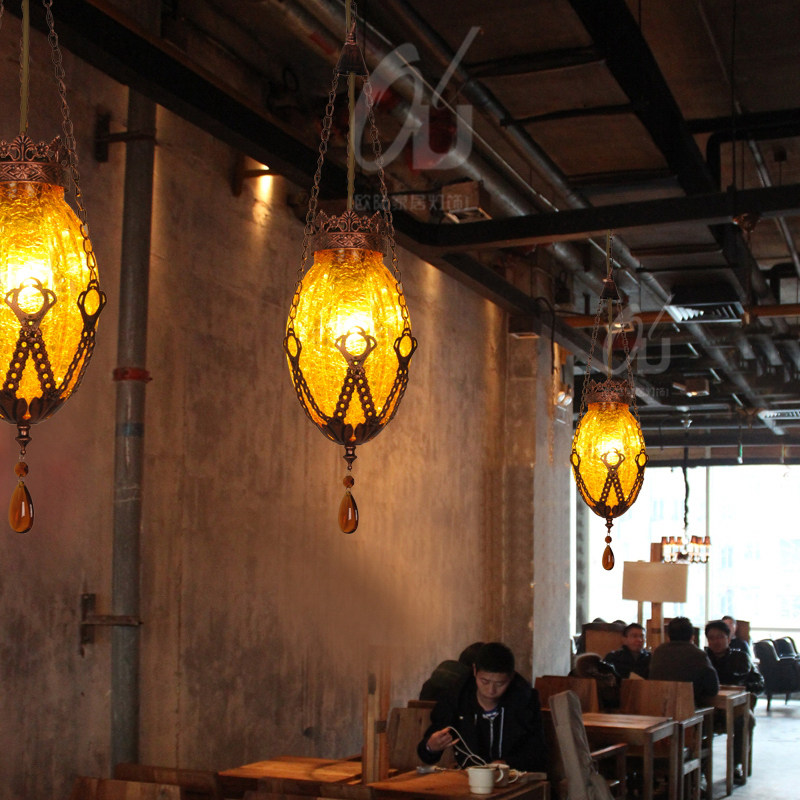 创意吧台吊灯漫咖啡厅灯地中海东南亚led单头复古过道阳台吧台