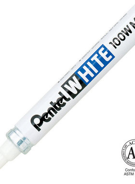 Pentel飞龙油漆笔 WHITE 100W-M 白色漆油笔好用 中字 白色Marker