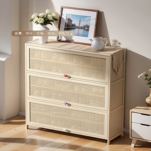 奶油风鞋柜家用门口省空间奶白色八层60长入户玄关柜翻斗高跟鞋架