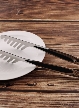 HW1053鼓柄大食品夹VE18/10不锈钢夹馒头面包夹子自助餐公用夹子