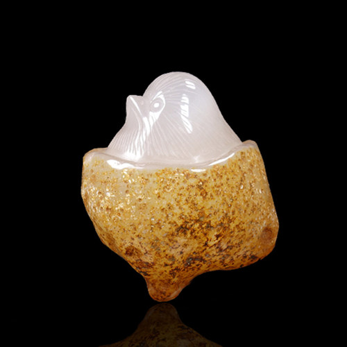 玛瑙玉石玉手把件玩件女士貔貅小鸡玉髓手把玩件如意男带证书礼物