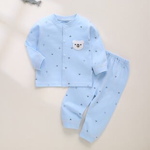 婴儿秋衣秋裤宝宝百分百纯棉衣服新生儿睡衣儿童装家居服内衣套装