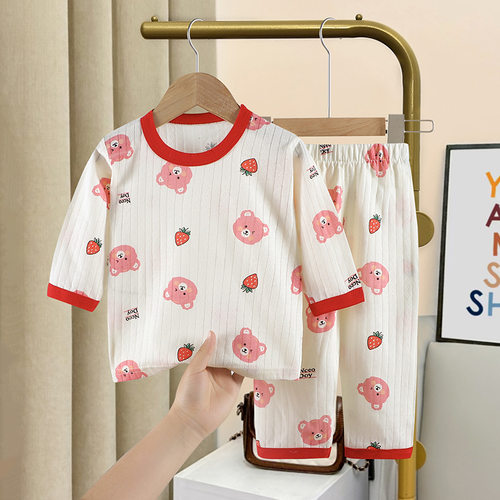纯棉薄款空调服睡衣儿童夏季A类