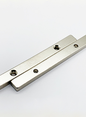 强力带孔磁铁80/100x10x5mm双孔吸铁石钕铁硼 100*10*5mm强磁铁