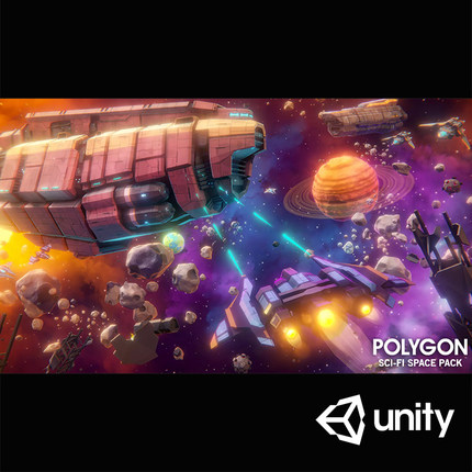 Unity3D POLYGON Sci-Fi Space Pack 低多边形科幻太空人物场景素