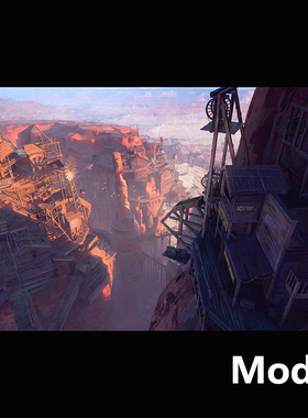 Model 西部建筑物件kitbash3d模型资源