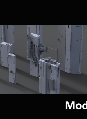 Model 巨大科幻场景建筑表面结构模型组件kitbash