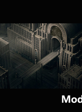 Model ArtDeco装饰艺术风格建筑kitbash3d模型资源