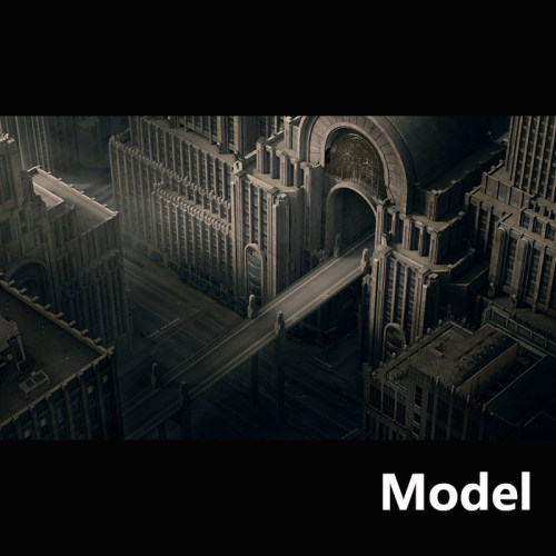 Model ArtDeco装饰艺术风格建筑kitbash3d模型资源