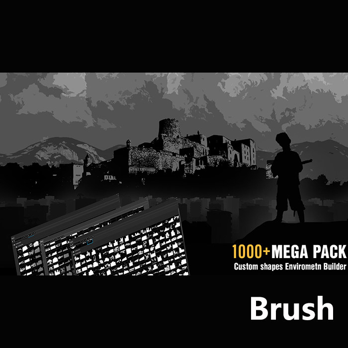 brush melsmneyan1000 建筑环境城堡建筑地形角色剪影ps图形笔刷