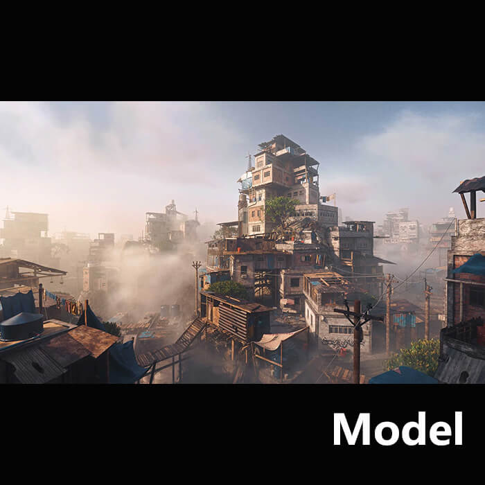 Model 贫民窟小建筑群kitbash3d Favelas模型资源