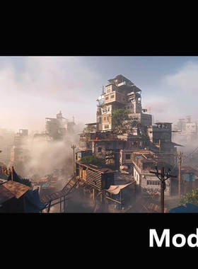 Model 贫民窟小建筑群kitbash3d Favelas模型资源
